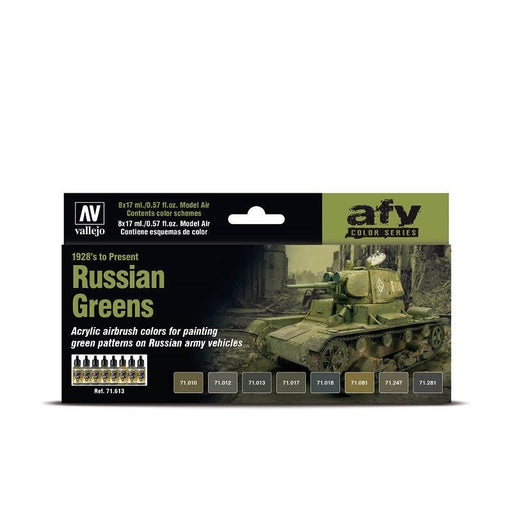 Vallejo AV71613 Model Air Russian Greens 1928S To Present 8 Colour Set - Hobby City NZ (8938329702637)