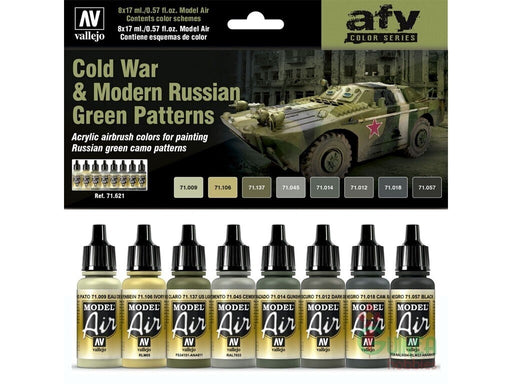 Vallejo AV71621 Model Air Cold War & Modern Russian Green Patterns 8 Colour Set - Hobby City NZ (8938330357997)