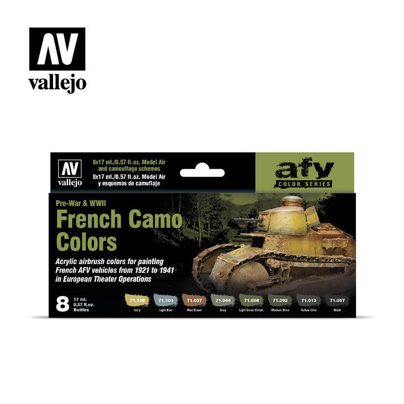 Vallejo AV71644 Model Air French Camo Colors Pre-War & Wwii  8 Colour Set - Hobby City NZ (8938330751213)