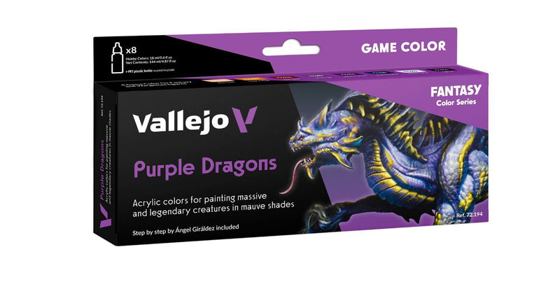 Vallejo AV72194 Game Colour Purple Dragons 8 Colour Set - Hobby City NZ (8938341892333)