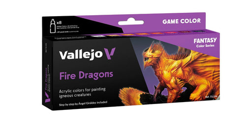 Vallejo AV72196 Game Colour Fire Dragons 8 Colour Set - Hobby City NZ (8938342121709)