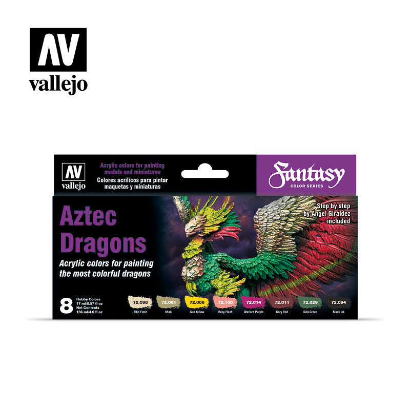 Vallejo 72306 Game Color Aztec Dragons (8) by Angel Giraldez Acrylic Paint Set - Hobby City NZ (8964714266861)