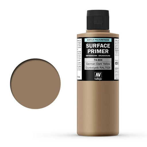 Vallejo AV74604 Surface Primer German Dark Yellow Ral7028 200ml - Hobby City NZ (8938362208493)