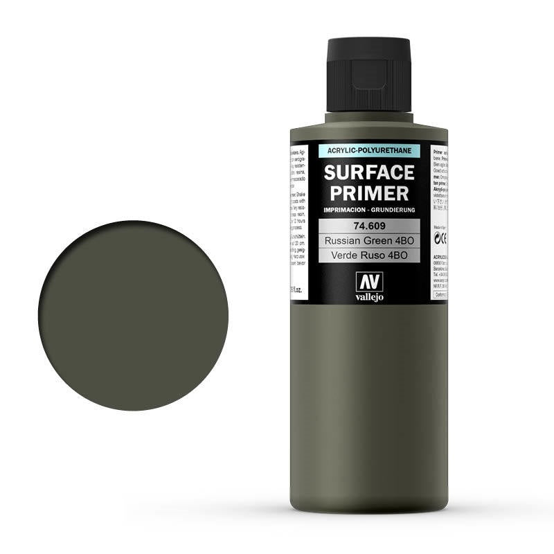 Vallejo AV74609 Surface Primer Russian Green 4Bo 200ml - Hobby City NZ (8938362634477)