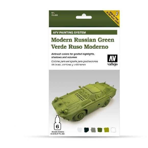 Vallejo 78408 Model Air AFV Set Modern Russian Green 6 Colour Acrylic Paint Set - Hobby City NZ (8964716462317)