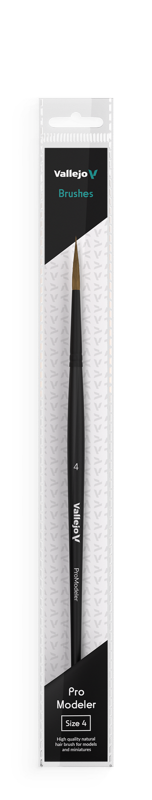 Vallejo B01004 Hobby Brushes: Pro Modeler Natural Hair Round Brush No. 4 - Hobby City NZ (8964716888301)