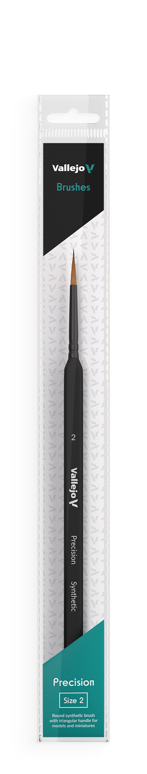 Vallejo B03002 Hobby Brushes: Precision Round Synthetic Brush, Triangular Handle No. 2 - Hobby City NZ (8964717445357)
