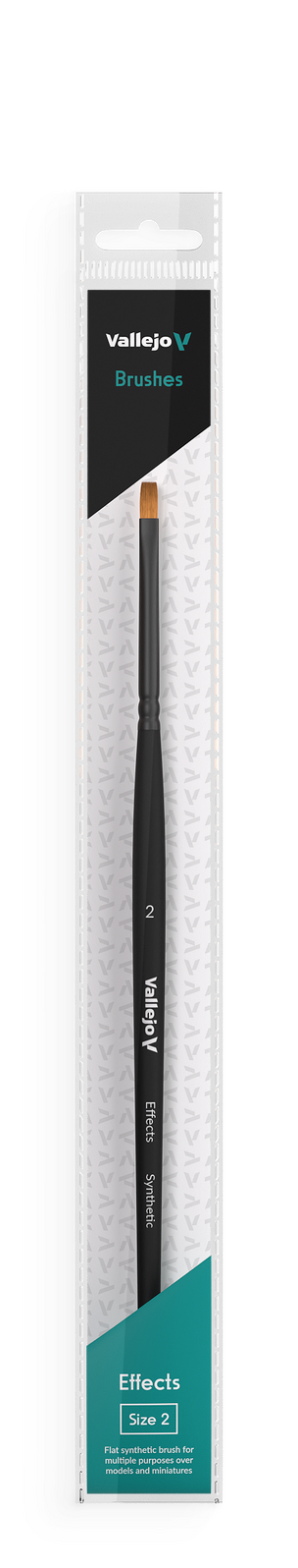 Vallejo B04002 Hobby Brushes: Effects Flat Rectangular Synthetic Brush No. 2 - Hobby City NZ (8964718035181)
