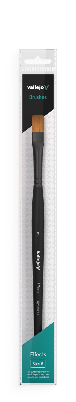 Vallejo B04008 Hobby Brushes: Effects Flat Rectangular Synthetic Brush No. 8 - Hobby City NZ (8964718100717)