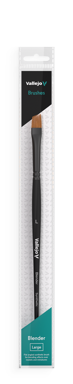 Vallejo B05003 Hobby Brushes: Blender Flat Angled Synthetic Brush Large - Hobby City NZ (8964718199021)