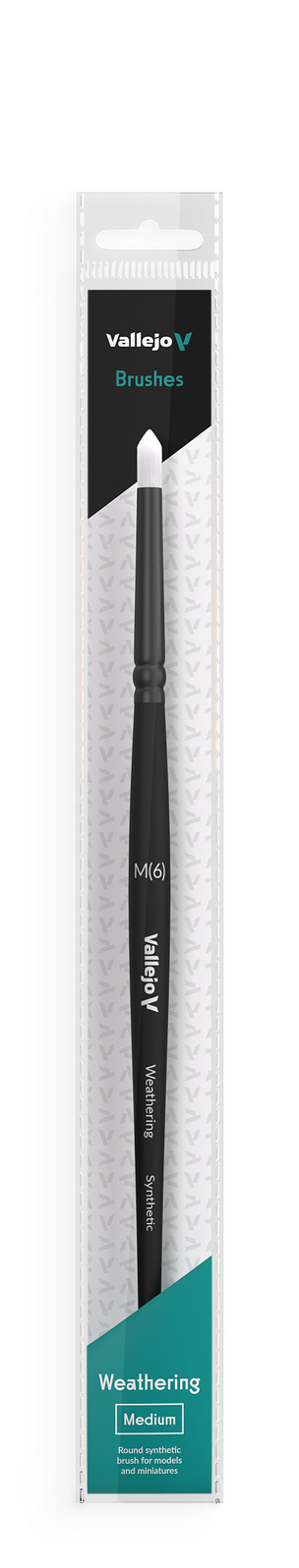 Vallejo B08002 Hobby Brushes: Weathering Round Synthetic Brush Medium - Hobby City NZ (8964719182061)