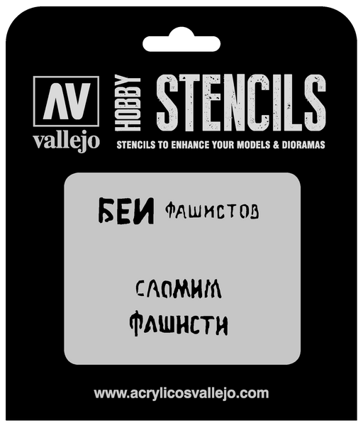 Vallejo ST-AFV004 1/35 Soviet Slogans WWII Num. 1 Stencil - Hobby City NZ (8964719935725)