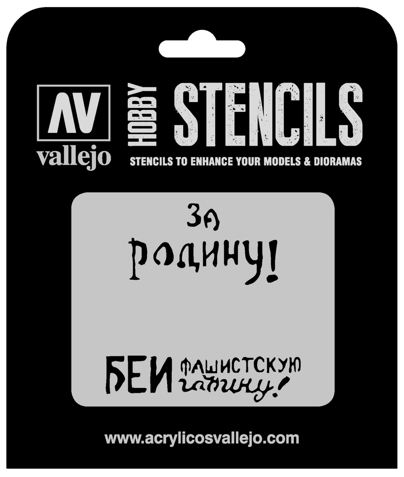 Vallejo ST-AFV005 1/35 Soviet Slogans WWII Num. 2 Stencil - Hobby City NZ (8964719968493)