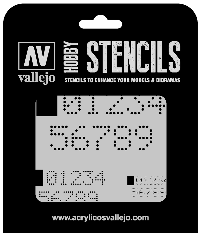 Vallejo ST-SF004 Digital Numbers Stencil - Hobby City NZ (8964720853229)