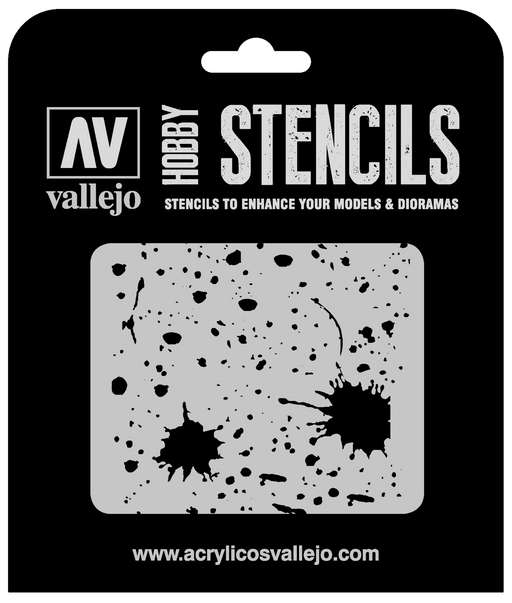 Vallejo ST-TX003 1/35 Splash & Stains Stencil - Hobby City NZ (8964721017069)