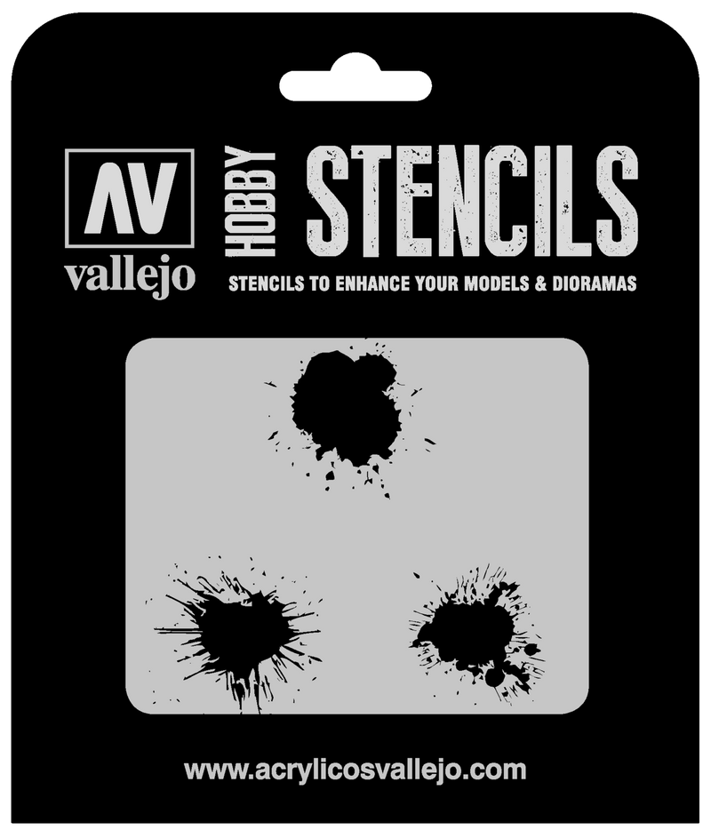 Vallejo ST-TX005 1/35 Paint Stains Stencil - Hobby City NZ (8964721082605)