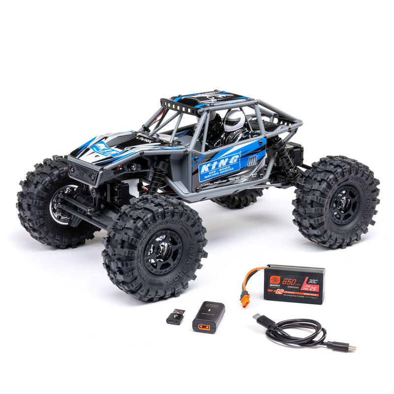Axial 1750T1 1/18 UTB18 Capra 4WS 4WD Trail Buggy RTR with Battery & Charger, Blue - AXI1750T1