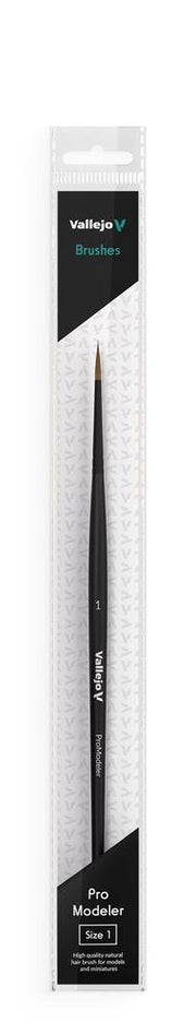 Vallejo AVB01001 Brush - Pro Modeler - Natural Hair Round Brush No. 1 - Hobby City NZ (9004813156589)