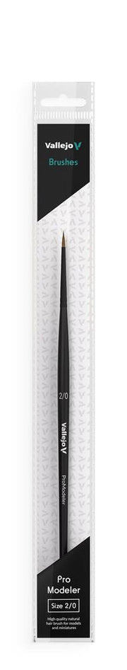 Vallejo AVB01020 Brush - Pro Modeler - Natural Hair Round Brush No. 2/0 - Hobby City NZ (9004813222125)