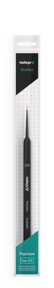 Vallejo AVB03030 Brush - Precision - Round Synthetic Brush, Triangular Handle No. 3/0 - Hobby City NZ (9004814303469)