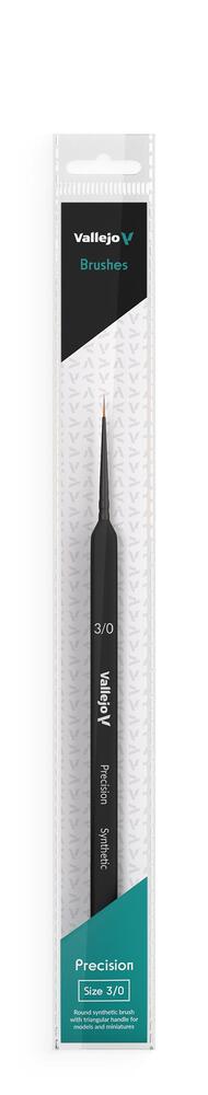 Vallejo AVB03030 Brush - Precision - Round Synthetic Brush, Triangular Handle No. 3/0 - Hobby City NZ (9004814303469)