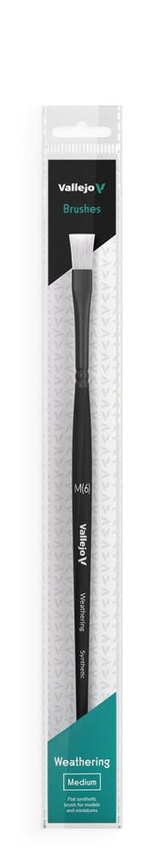 Vallejo AVB09002 Flat Brush - Weathering - Weathering Flat Synthetic Brush - Hobby City NZ (9004815155437)