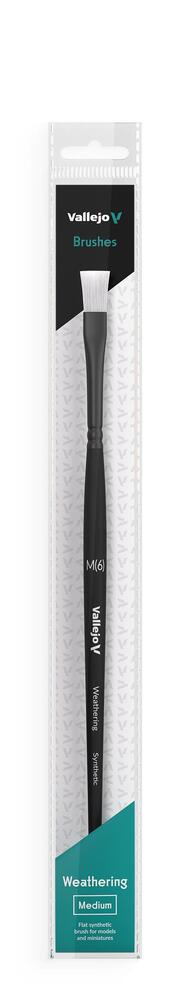 Vallejo AVB09002 Flat Brush - Weathering - Weathering Flat Synthetic Brush - Hobby City NZ (9004815155437)