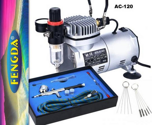 Fengda AC-120 Air Compressor and Airbrush Combo w/Tools (8225540407533)