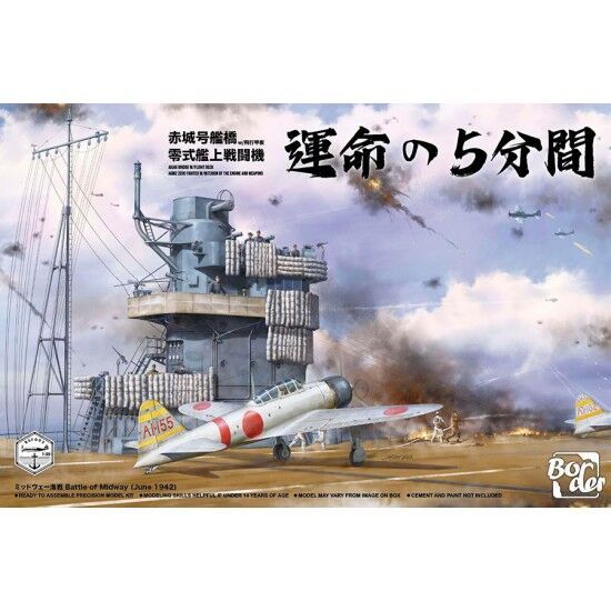 Border Model BSF002 1/35 Akagi Bridge w/ Flight Deck A6M2 Zero Fighter