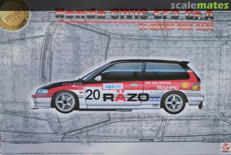 Beemax 24032 1/24 Honda Civic EF3 Gr.A 1989 Macau Guia Race - Hobby City NZ (8964826366189)