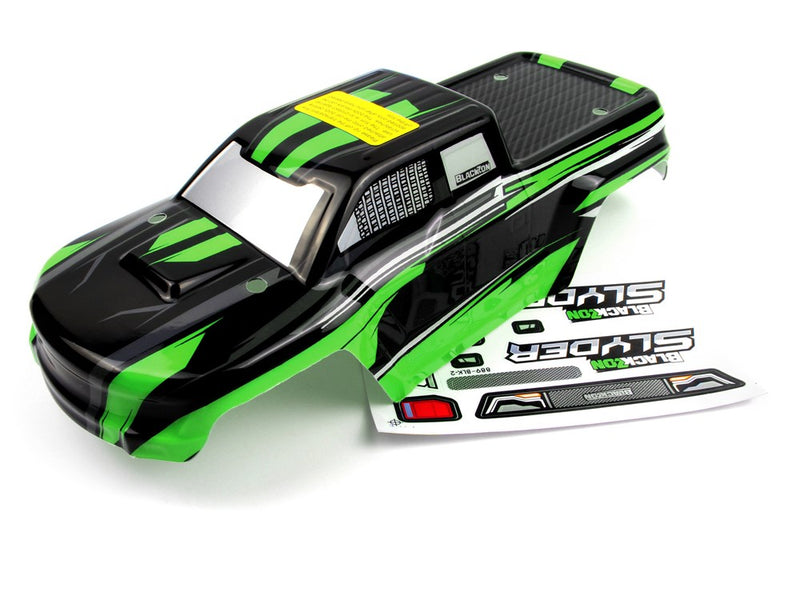 Blackzon 540039 Part Painted Slyder Monster Truck Body Shell (Black/;Green)
