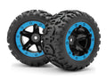 Blackzon 540108 Slyder MT Wheels/Tyres Assembled (Black/Blue)