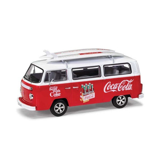 Corgi CC02746 1/43 Volkswagen Campervan Type 2 (T2) Bay Window w/Surfboard - Coca Cola (8176229155053)
