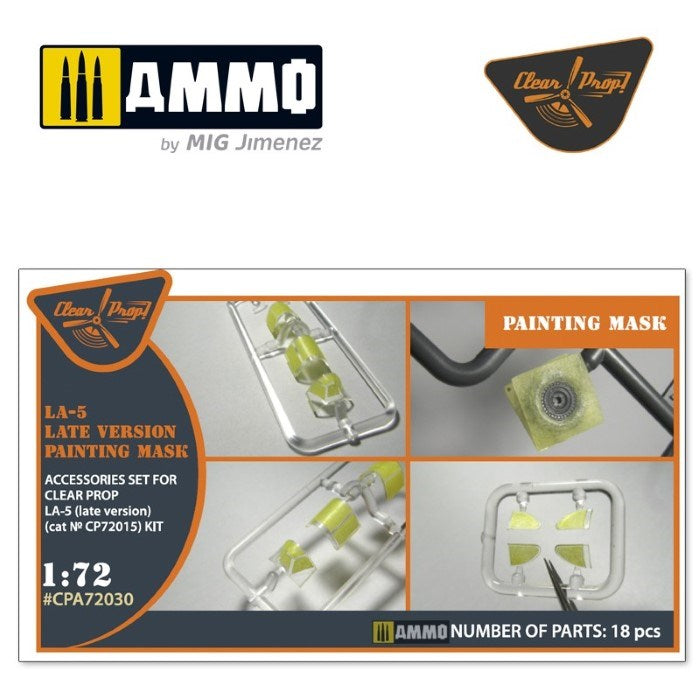 xClear Prop CPA72030 1/72 La-5 (late version) painting mask made from "yellow kabuki paper"