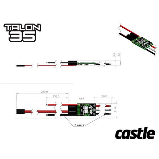 Castle Creations CSE010012200 Talon 35-Amp 25V ESC w/7-Amp BEC - Hobby City NZ