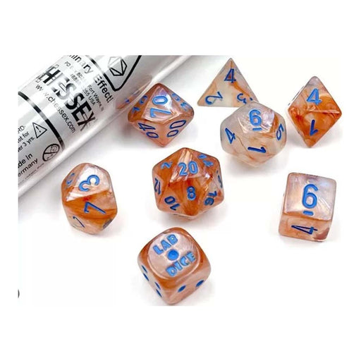 Chessex 30045 Borealis Polyhedral Rose Gold/Light Blue (9003749834989)