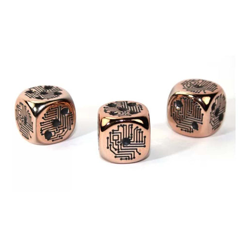 Chessex CV0044 Copper Circuit Design d6 (Metal Plated) (9003763335405)
