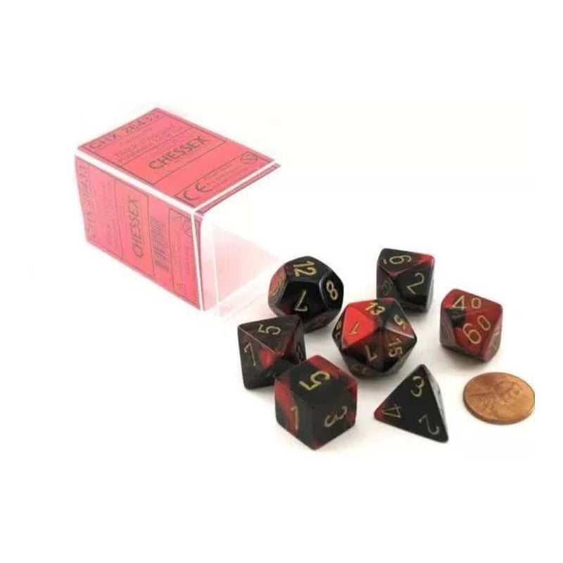 Chessex 26433 Gemini Black-Red/Gold 7-Die Set (9003874910445)