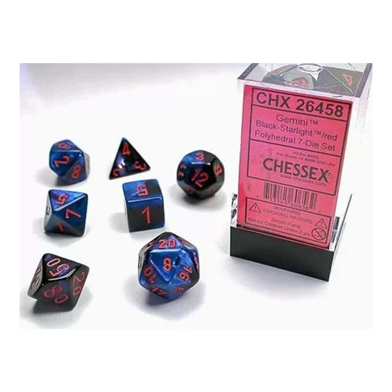 Chessex 26458 Gemini Black-Starlight w/Red Classic Pol (9003855413485)
