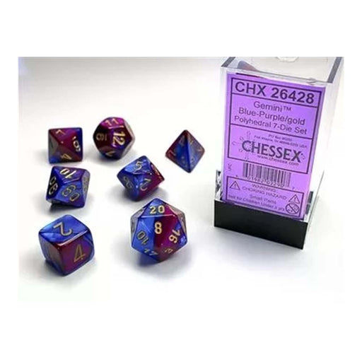 Chessex 26428 Gemini Blue-Purple/Gold 7-Die Set (9003725717741)