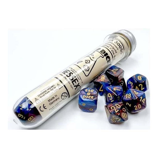 Chessex 30055 Lustrous Polyhedral Azurite/Gold (9003754291437)