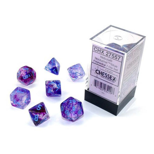 Chessex 27557 Nebula nocturnal/blue Luminary dice set (9003744362733)