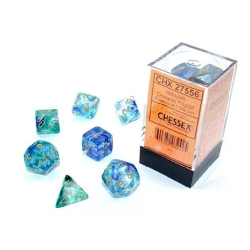 Chessex 27556 Nebula oceanic/gold Luminary dice set (9003744526573)