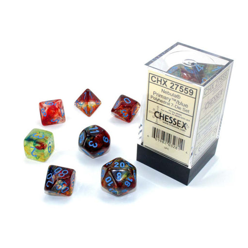 Chessex 27559 Nebula primary/blue Luminary dice set (9003745280237)