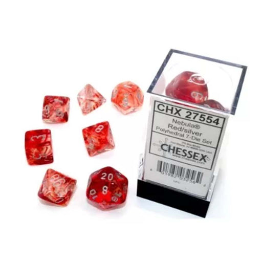 Chessex 27554 Nebula red/silver Luminary dice set (9003744690413)