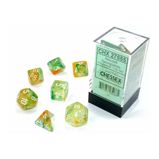 Chessex 27555 Nebula spring/white Luminary dice set (9003744985325)