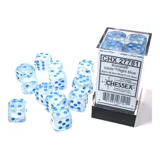 Chessex 27781 Signature 16mm d6 (12 Dice) Borealis Ici (9003742134509)