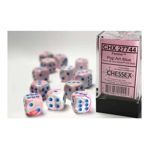 Chessex 27744 Signature 16mm d6 (12 Dice) Festive Pop (9003709202669)