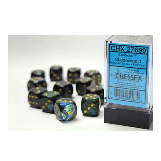 Chessex 27699 Signature 16mm d6 (12 Dice) Lustrous Sha (9003738628333)