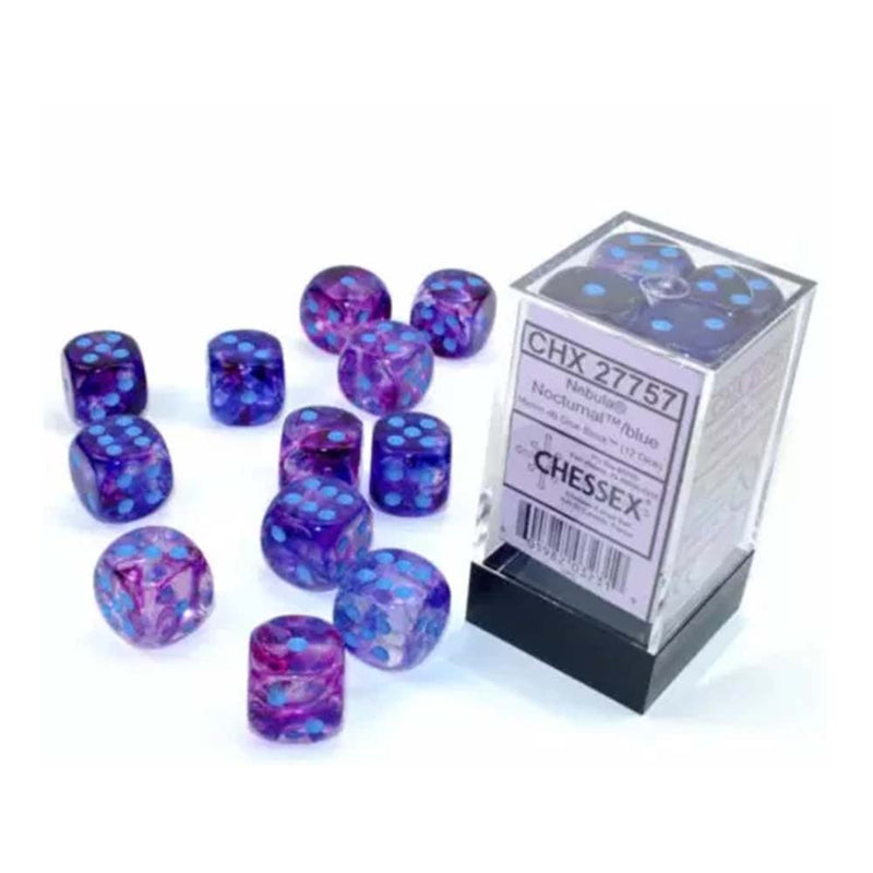 Chessex 27757 Signature 16mm d6 (12 Dice) Nebula Noctu (9003744395501)